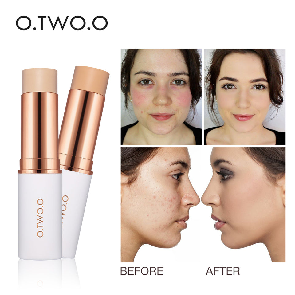 O.TWO.O Concealer Stick Foundation Makeup Full Coverage Contour Face Concealer Cream Base Primer Moisturizer Hide Blemish