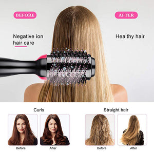 One Step Hair Blower Hair Straightener Curling Volumizer Brush Dryer Straightener Curler Styling Tangle Straightening Comb