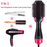 One Step Hair Blower Hair Straightener Curling Volumizer Brush Dryer Straightener Curler Styling Tangle Straightening Comb