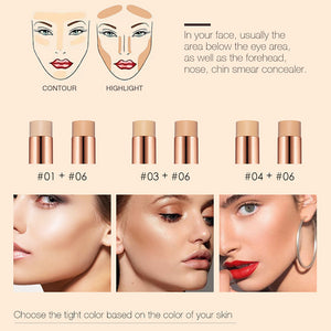 O.TWO.O Concealer Stick Foundation Makeup Full Coverage Contour Face Concealer Cream Base Primer Moisturizer Hide Blemish